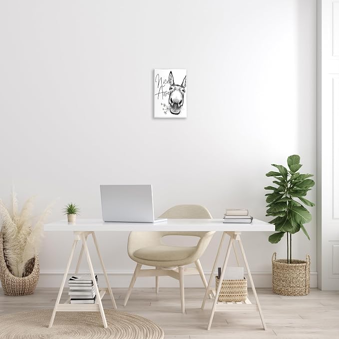 Stupell Industries 'Nice Arse Donkey Pun', Wall Plaque Art, 10 x 15 Inches, Easy to Hang and Sturdy, Made in USA, by Lettered and Lined | Stupell Industries | 10 x 15 Inches, Easy to Hang and Sturdy, Made in USA, by Lettered and Lined