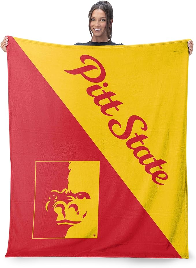 Northwest NCAA Silk Touch Throw Blanket, Ultra Soft Plush Polyester, Lightweight Warm Decorative Fan Gift, 46 x 60 in