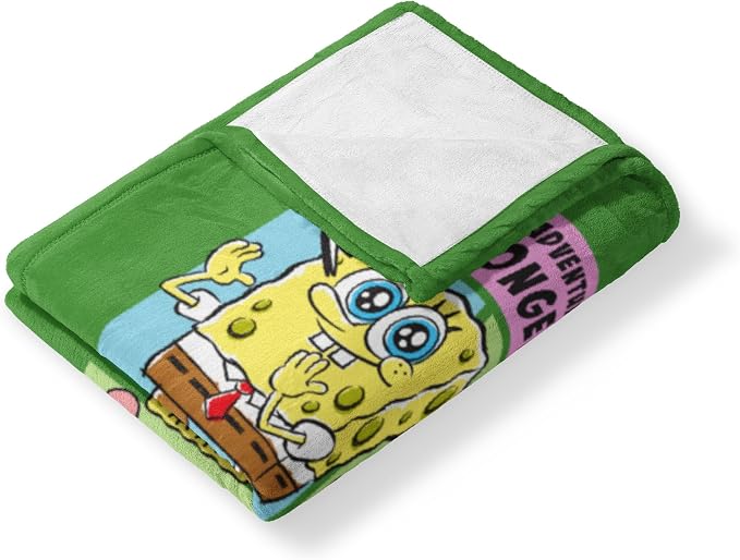 Spongebob Squarepants Adventures of Spongebob Silk Touch Throw Blanket, Soft Plush Bed & Couch Cover, 50 x 60 Inches