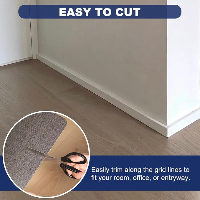 SALLOUS 4’x6’ Plastic Floor Mat for Home, Waterproof & Non Slip Area Rug for Living Room Kitchen, Heavy Duty Vinyl Floor Protector Door Mat for Entryway, Odor Resistant Indoor Outdoor Mat, Dark Gray