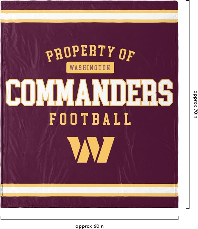 FOCO Washington Commanders NFL Team Property Of Sherpa Fleece Blanket