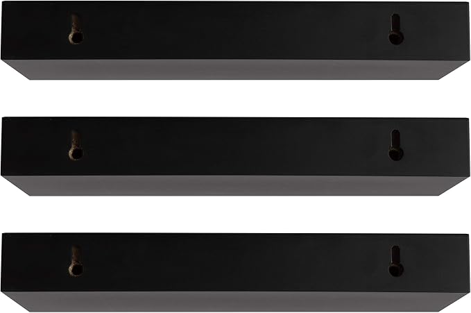 kieragrace Modern Floating-Shelves, Pack of 3, Black, 3 Count