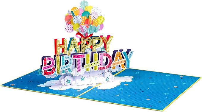 Paper Love Birthday Pop Up Cards 2 Pack - Includes 1 Butterfly Birthday Cake and Happy Birthday Jumbo, For Adults or Kids -5" x 7" and 10" x 14" Cover - Includes Envelope and Note Tag
