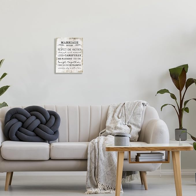 Stupell Industries Marriage Rules Home Family Inspirational Word Textured Design Wall Plaque Art by Daphne Polselli, 10 x 0.5 x 15, Multi-Color | Stupell Industries | 10 x 15 Inches, Easy to Hang and Sturdy, Made in USA, by Lil' Rue
