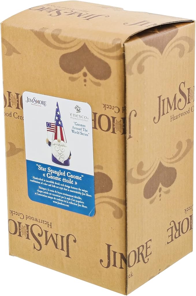 Enesco Jim Shore Heartwood Creek Gnomes Around the World American Patriotic Figurine, 5.5 Inch, Multicolor
