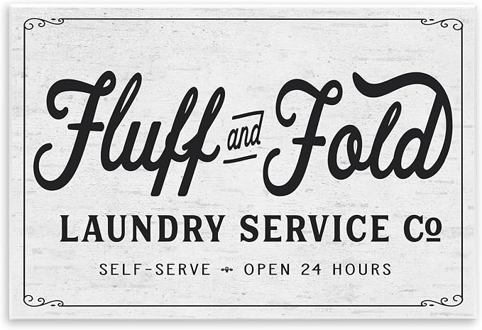Stupell Industries 'Fluff and Fold Laundry Room', Wall Plaque Art, 15 x 10 Inches, Easy to Hang and Sturdy, Made in USA, by Lettered and Lined