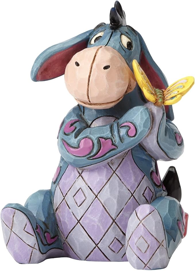 Enesco Disney Traditions by Jim Shore Winnie The Pooh Eeyore Holding Butterfly Miniature Figurine, 3.25 Inch, Multicolor