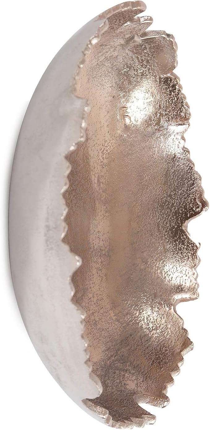 Howard Elliott Collection Gold Broken Edge Decorative Metal Bowl with Sculpted Edges, Modern Accent Centerpiece and Wall Art Decor for Home, Entryway, Living Room Display, 12 x 3.5 Inch, Small