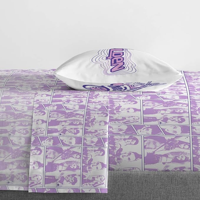 Jay Franco Kpop Demon Hunters Kids 3 Piece Twin Sheet Set, White | Super Soft Breathable Microfiber, Deep Pocket, Flat Sheet, Pillowcase, Machine Washable Kids Bedding (Officially Licensed)