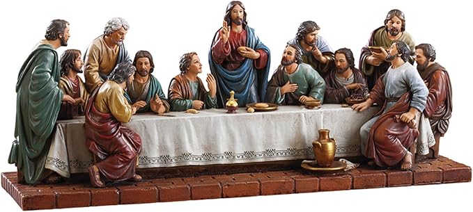 Avalon Gallery Christian Home Décor Hand-Painted Michael Adams Figurine, 15-Inch, Last Supper