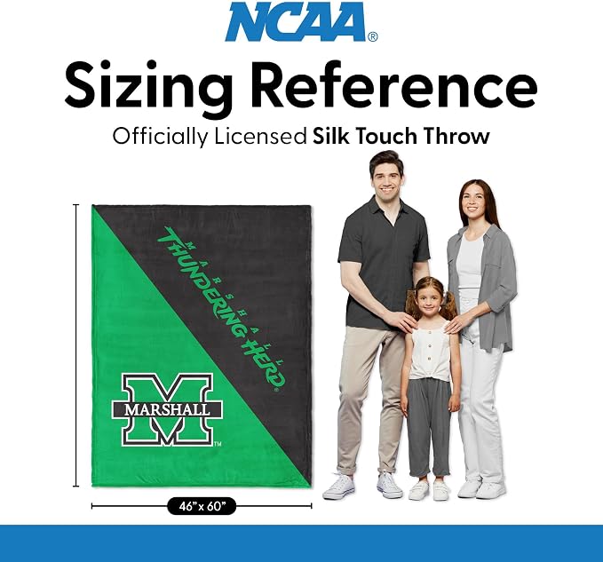 Northwest NCAA Silk Touch Throw Blanket, Ultra Soft Plush Polyester, Lightweight Warm Decorative Fan Gift, 46 x 60 in