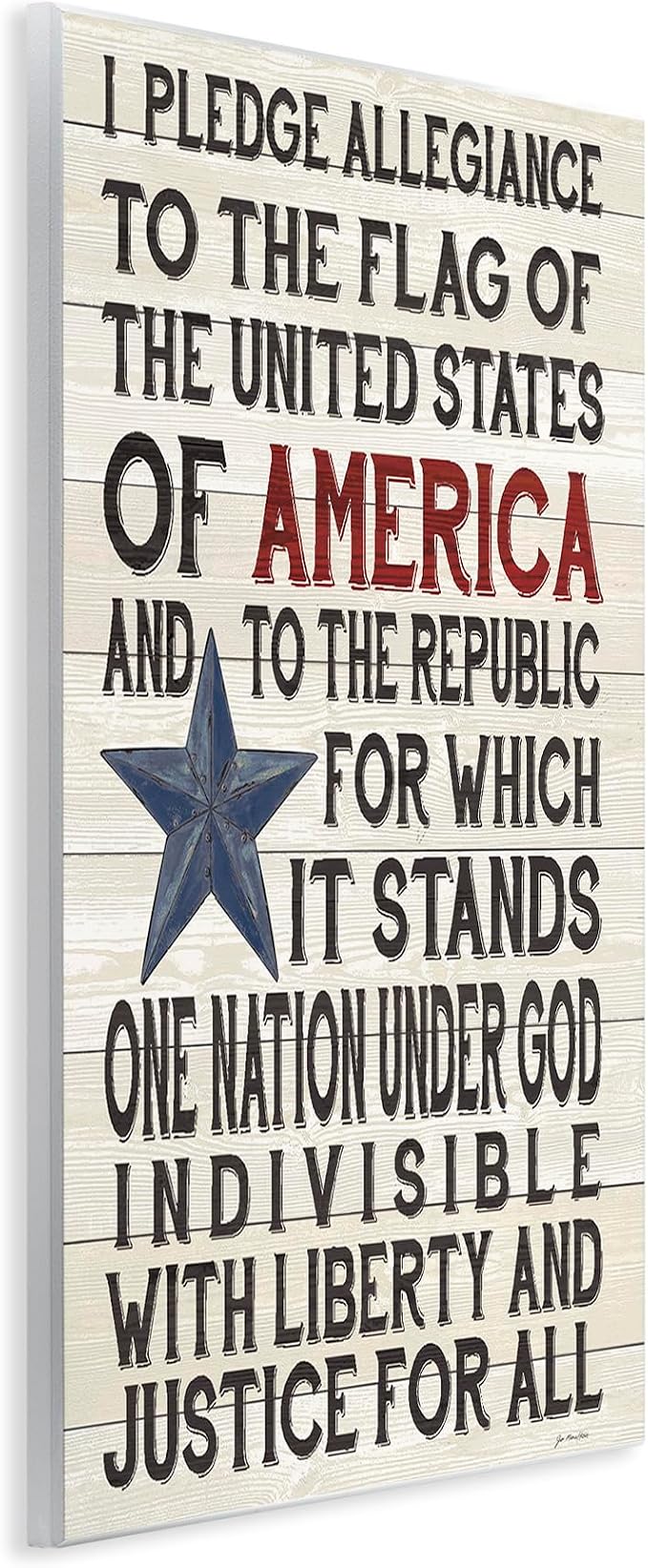 Pledge of Allegiance Patriotic, 13 x 19 Inch Mounted Print on Wall Plaque | Stupell Industries · By Jo Moulton · Ready to hang · Great for office or classroom · Made in USA