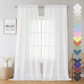 Lecloud Sheer White Curtains 96 Inches Long 2 Panels, Farmhouse Soft Voile by Lecloud