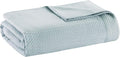 Madison Park 100% Egyptian Cotton King Bed Blanket for Summer Light Blue | Cozy Soft Breathable Durable, Waffle Weave Woven Casual, Lightweight Knit All Season Throw for Bed Couch or Sofa, OEKO TEX