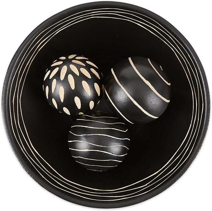 Wood Gifts & Decor Artisan Deco Bowl and Ball Centerpiece