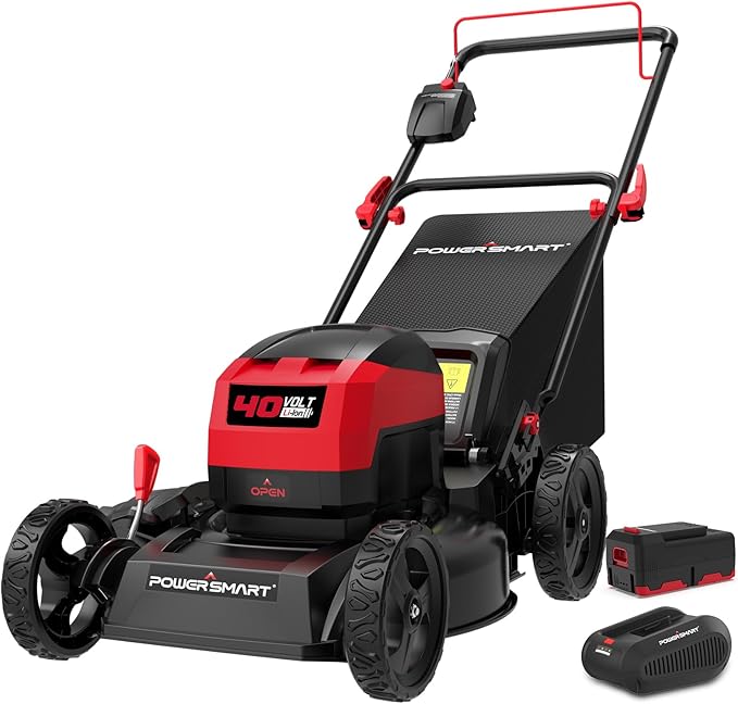 40V Cordless Electric Lawn Mower, 17" Brushless Push Lawn Mower with 4.0Ah Battery, 3-in-1 (Mulch/Bag/Side Discharge), 6 Height Positions & 46L Bag