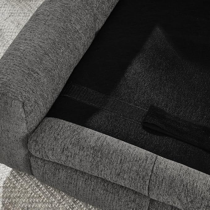 51" Dog Sofa Couch Bed for Small, Medium, Large Dogs, Soft Memory Foam Pet Sofa with Durable Linen Fabric, Comfortable Pet Couch with Backrest and Armrests, Easy to Clean and Maintain（Dark Grey）