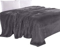 Elegant Comfort Luxury Velvety Feel Blanket, All-Season Lightweight Blanket, Ultra Plush, Soft, Cozy-Fuzzy Flannel Fleece for Couch, Sofa, Bed, Travel, Solid Design, Twin/Twin XL, Grey