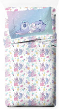 Jay Franco Kids Sheet Cartoon Set with Fitted, Flat Sheets & Pillow Cover - Ultra-Soft Bedding with Pillowcase for Room Decor, White - Lilo & Stitch 01, 3 Piece Twin