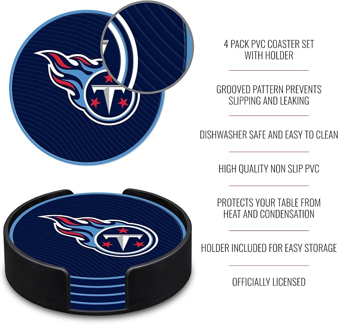 Rico Industries NFL Football Classic Favorites: PVC Coaster Set (4-Pack)