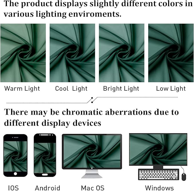 Lecloud Hunter Green Sheer Curtains 96 Inches Long 2 Panels, Airy Voile Solid - Image 7