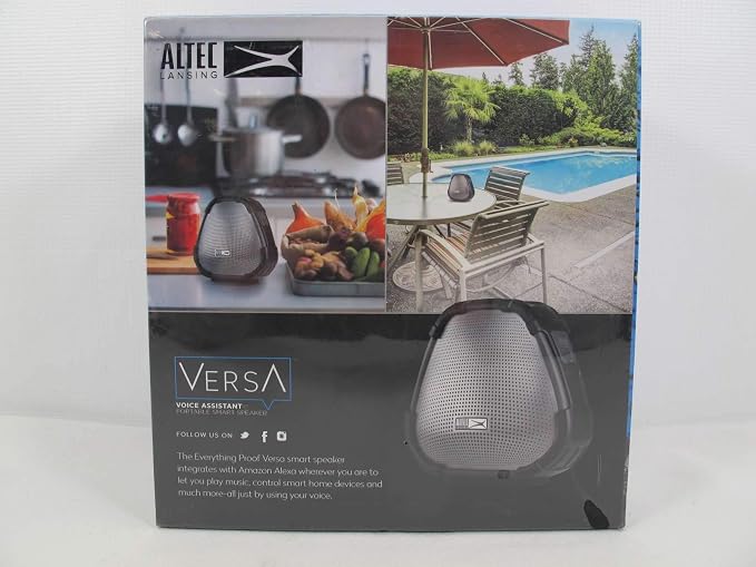 Altec Lansing VersA Smart Portable Bluetooth Speaker Black and Silver