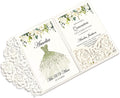 DORIS HOME 50Pcs Personalized Laser Cut Quinceanera Invitations, Ivory | 4.7"x7.1", Customized Quince Invitations, For 15th Birthday, Sweet 16, With Envelopes