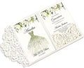 DORIS HOME Laser Cut Quinceanera Invitations, Ivory White, 4.7"x7.1" | 50pcs, Blank Quince Invitations, For 15th Birthday & Sweet 16, With Envelopes