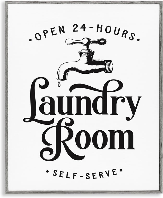 Laundry Room Vintage Sign Rustic Phrase, 11 x 14 Inch Framed Giclée Print | Stupell Industries · By Lettered and Lined · Ready to hang · Great for laundry room decor · Made in USA