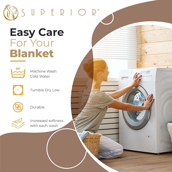 Superior Metro All-Season Cotton Blanket, Woven Blanket for Couch, Bed, Bedding, Farmhouse, Home Essentials, Cute and Cozy Bohemian Blankets, Herringbone Weave, King, Taupe