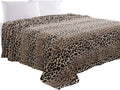 Elegant Comfort Luxury Velvety Feel Blanket, All-Season Lightweight Blanket, Ultra Plush, Soft, Cozy-Fuzzy Flannel Fleece for Couch, Sofa, Bed, Travel, Animal Print Design, Twin/Twin XL, Leopard