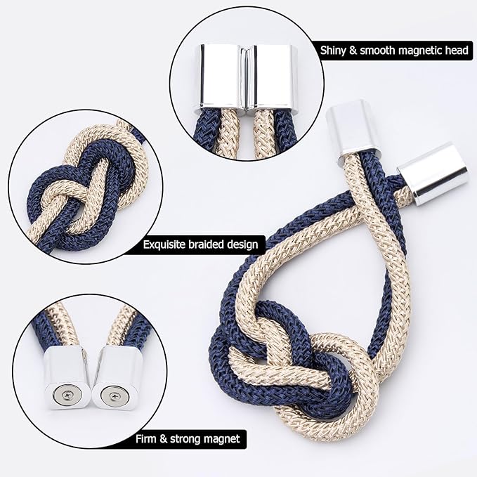 NICEEC 2 Pack Mini Magnetic Curtain Tiebacks Nordic Simple Style Drape Tie - Image 3