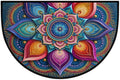 Mandala Half Round Door Mat Semi Moon Rug Fireplace Carpet Area Rugs | Rainbow Lotu Non Slip Absorbent Half Circle Mat Carpet for Indoor Outdoor Patio Kitchen Bathroom Entryway Home Decor