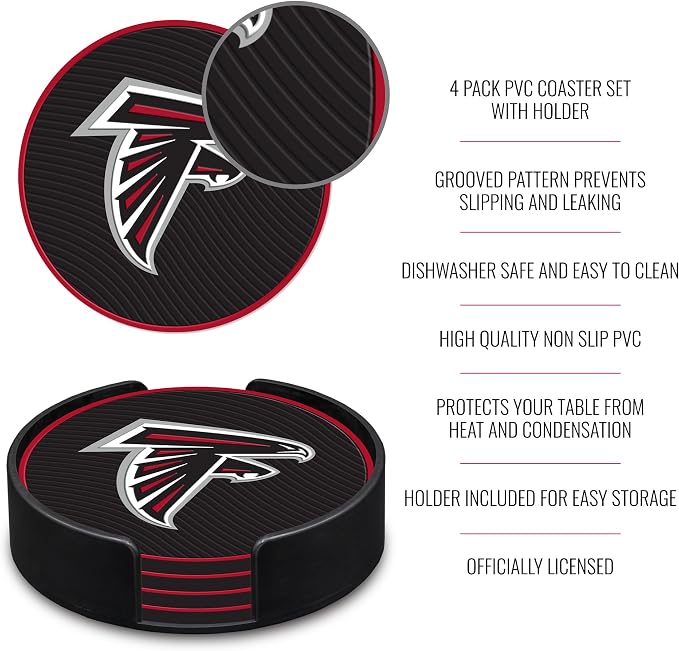Rico Industries NFL Football Classic Favorites: PVC Coaster Set (4-Pack)