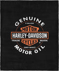 Northwest Harley-Davidson Oil Can Silk Touch Throw Blanket, 46 x 60 in | 100% Polyester, Velvety Feel, Lightweight Warmth, Couch Bed Chair Lounging, Giftable Indoor Comfort
