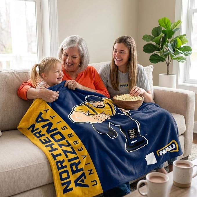 Proformance Home NCAA Northern Arizona Lumberjacks Endzone Ultra Soft Tailgate Throw
