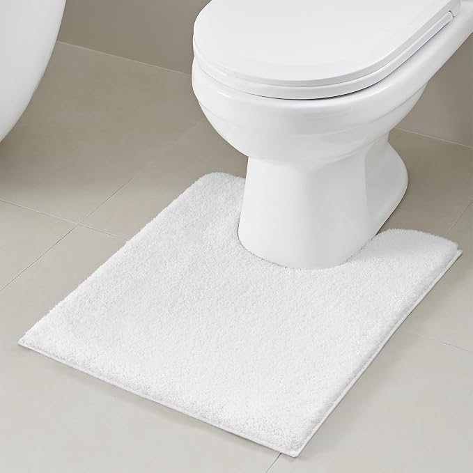 Madison Park Signature Marshmallow Bathroom Rug Non Slip, Luxrurious Plush Bath Mat, Absorbent, Quick Dry, Spa Design Bath Room Décor, 20x24, White | Non slip Backing, Spa Quality Luxurious Plush Bath Rug for Bathroom, Quick Dry, OEKO TEX, U Shaped