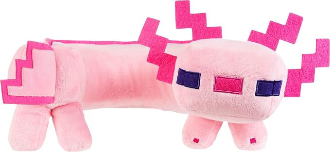 Mattel Minecraft Axolotl Neck Pillow, Plush Toy | Stuffed Toy with Sounds for Travel, Comfort & Play, For Kids & Collectors (Amazon Exclusive)