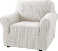 H.VERSAILTEX Chair Covers Slipcover 1 Piece Stretch Sofa Slipcover Anti-Slip Cover for Couch Soft Dogs Slipcovers Washable Upgrade Thick Jacquard Fabric with Spiral Pattern(30"-40", Pale Oak)