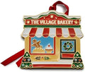 Wallace 2025 Gold-Plated Enamel Christmas Village Bakery Ornament - 2nd Edition Annual Collectible Series - 24K Gold Back, Dated, Gift Box and Velvet Pouch Included