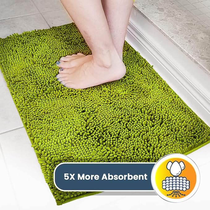 Muddy Mat® | Super Water Absorbent Door Mat Indoor, Microfiber Quick Dry Chenille Entryway Rug,Slip Resistant Front Door Mat,Indoor Mats for Entryway,Machine Washable Pet Rug, Spring Green 3ft x 3ft