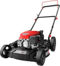 AMERISUN 21-Inch 2-in-1 Gas Push Lawn Mower, 144cc OHV Walk-Behind Mower for Yard, Mulching Side Discharge, 1.5–3.9 in Adjustable Cutting Height, 10-in Rear Wheels