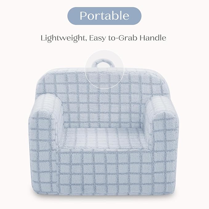 Delta Children Checkered Cozee Chair, Blue