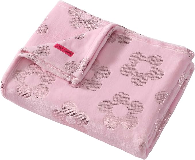 Betsey Johnson - Blanket, Buttery-Soft Throw Blanket for Couch or Bed, Boldly Plush & Oversized Bedding (Retro Daisy Pink, 50" x 70")