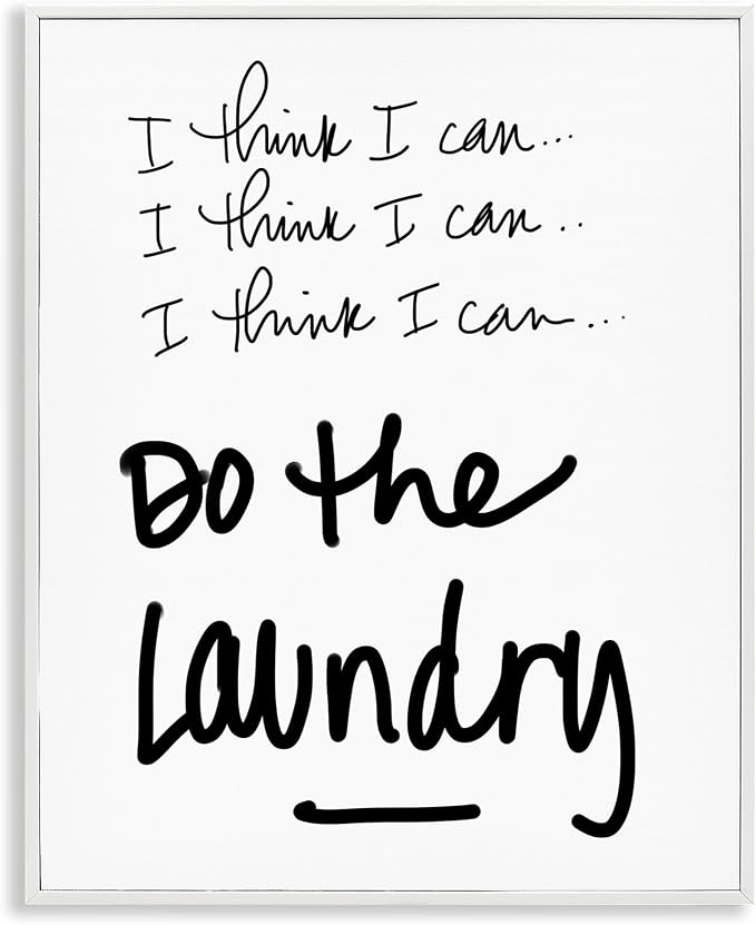 Humor Laundry Motivation Quote, 16 x 20 Inch Framed Giclée Print | Stupell Industries · By SD Graphics Studio · Ready to hang · Great gift for laundry room decor · Made in USA