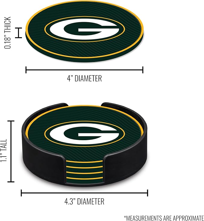 Rico Industries NFL Football Classic Favorites: PVC Coaster Set (4-Pack)