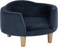 HomePop Curved Upholstered Pet Bed - Blue Velvet