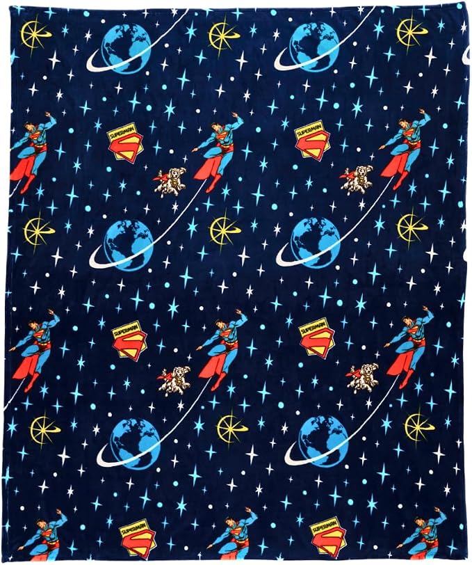 Franco Collectibles Superman DC Comics Krypto Dog Bedding Super Soft Cozy Plush Throw, 60 in x 70 in, (Officially Licensed Product)