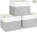 Foldable Storage Bin Collapsible Fabric Storage Basket Cube with Durable Handles Closet Organizer Bins for Organizing Shelves Drawers, Set of 3, 12" x 10" x 9.5", Houndstooth