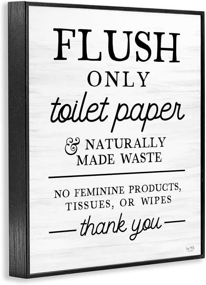 Bathroom Rules Typography Humor, 24 x 30 Inch Framed Giclée Print | Stupell Industries · Ready to hang once unboxed · Great gift for housewarming · Made in USA